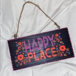 “HAPPY PLACE” wood sign
